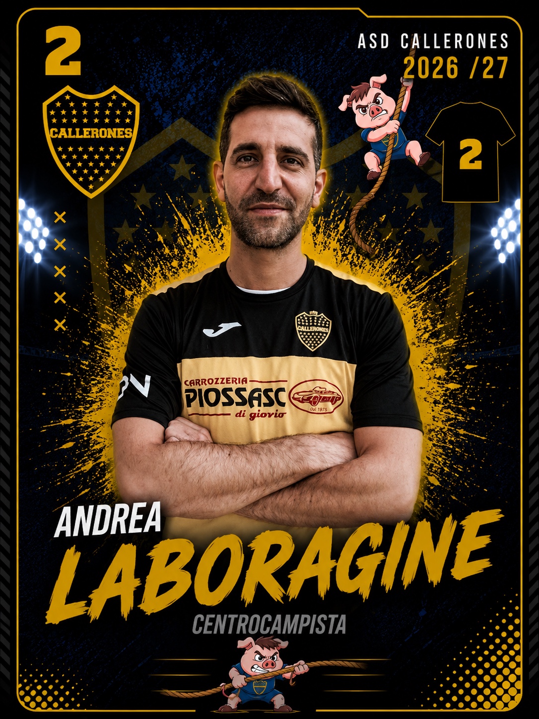 Andrea Laboragine, centrocampista dei Callerones, numero 2