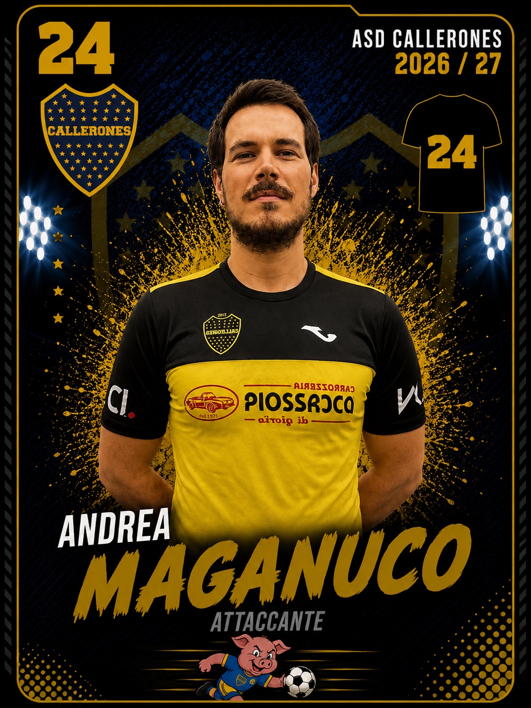 Andrea Maganuco, attaccante dei Callerones, numero 24