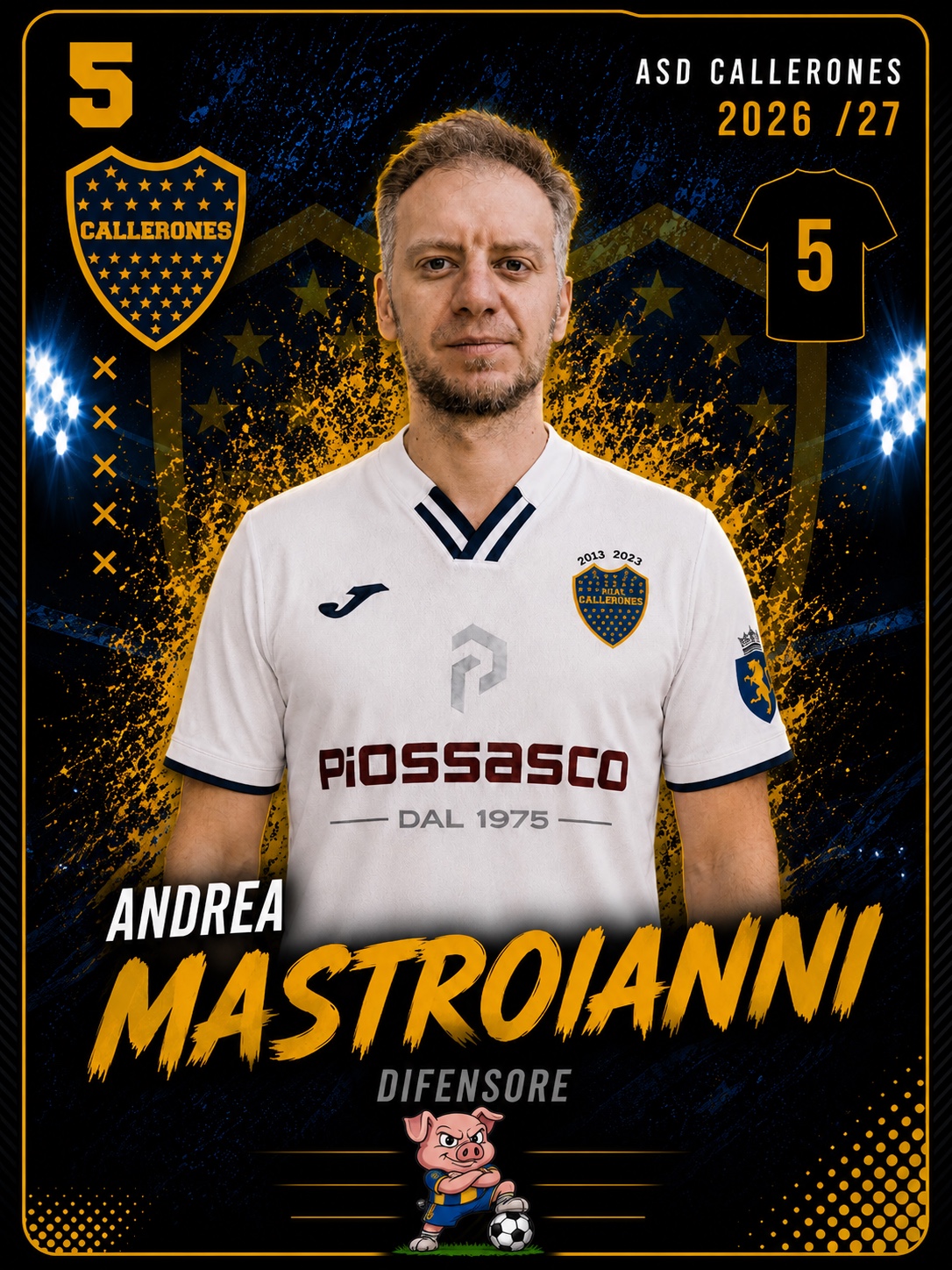 Andrea Mastroianni, difensore dei Callerones, numero 5