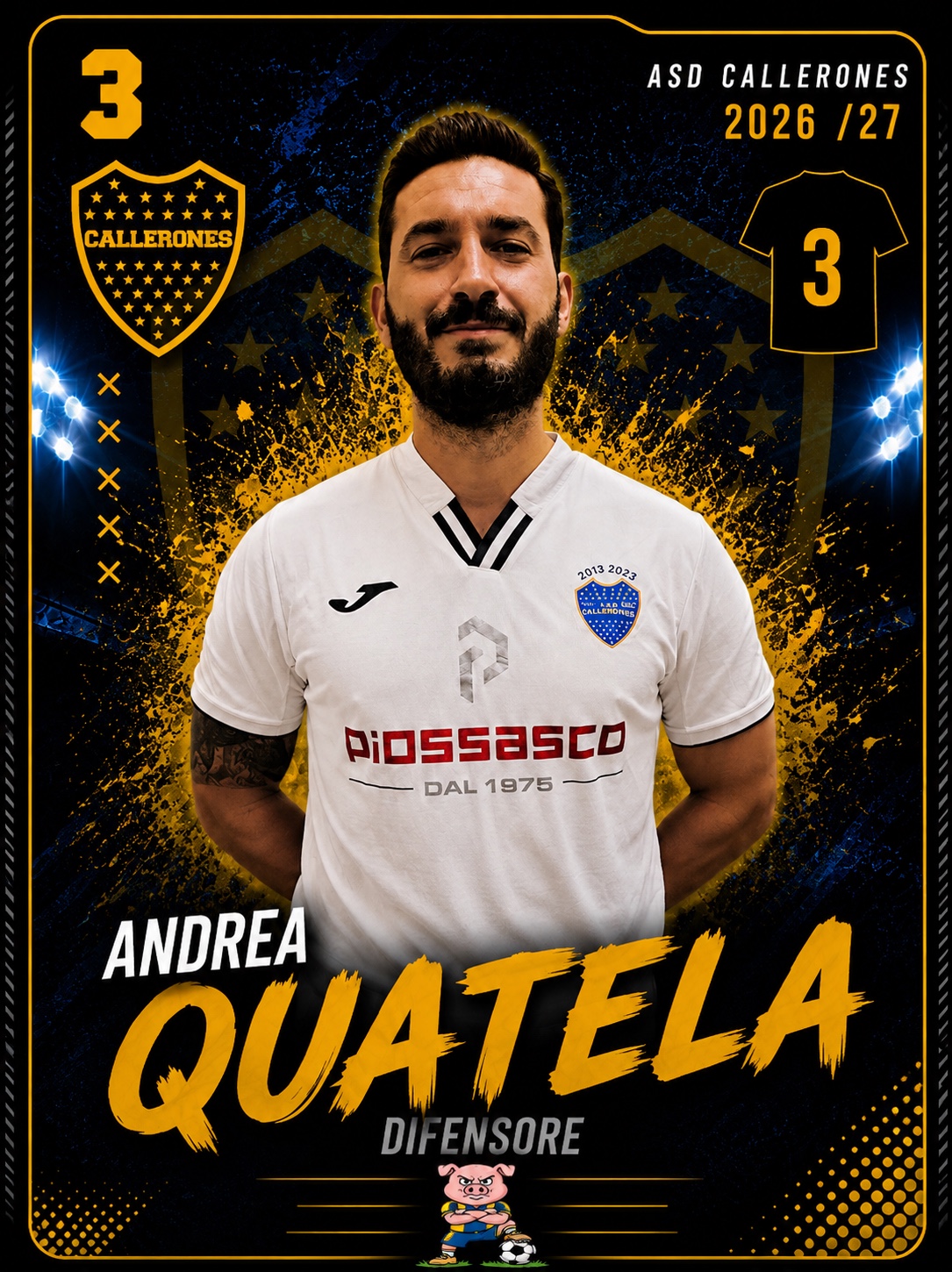 Andrea Quatela, difensore dei Callerones, numero 3