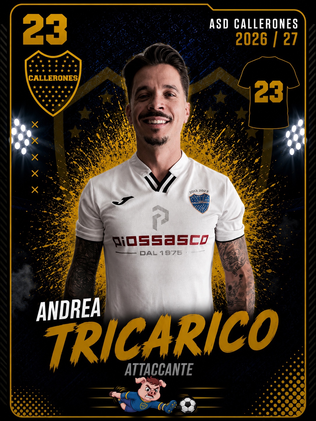 Andrea Tricarico, attaccante dei Callerones, numero 23