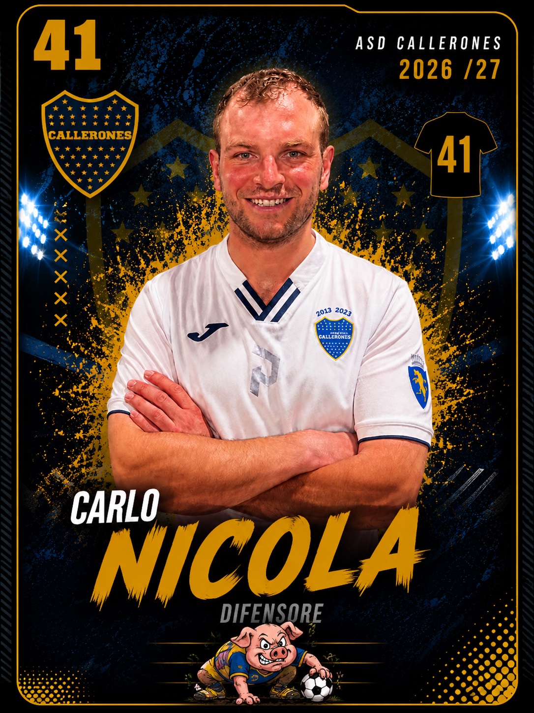 Carlo Nicola, difensore dei Callerones, numero 41