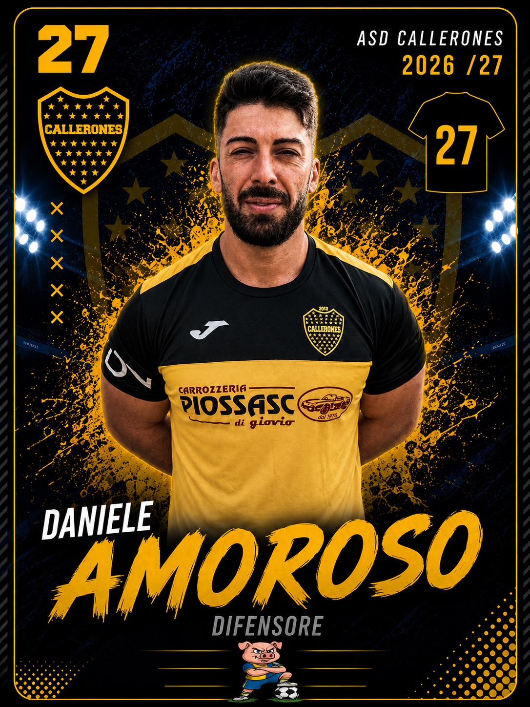 Daniele Amoroso, difensore dei Callerones, numero 27