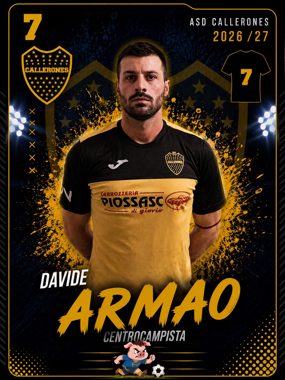 Davide Armao, centrocampista dei Callerones, numero 7
