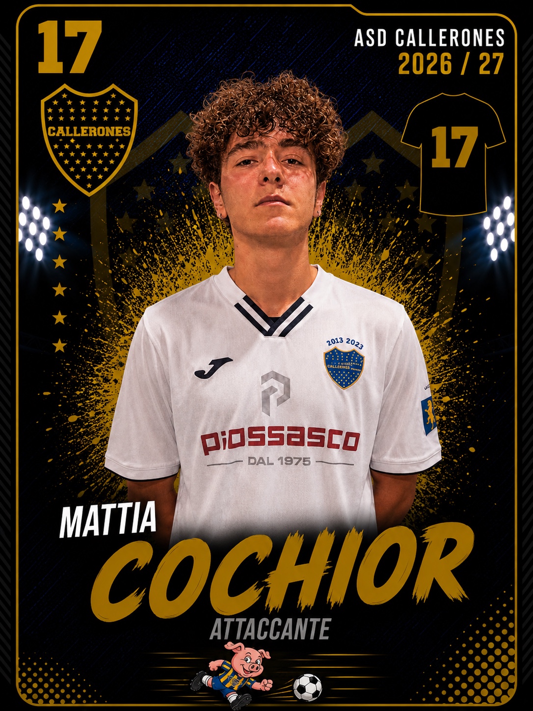 Mattia Cochior, attaccante dei Callerones, numero 17