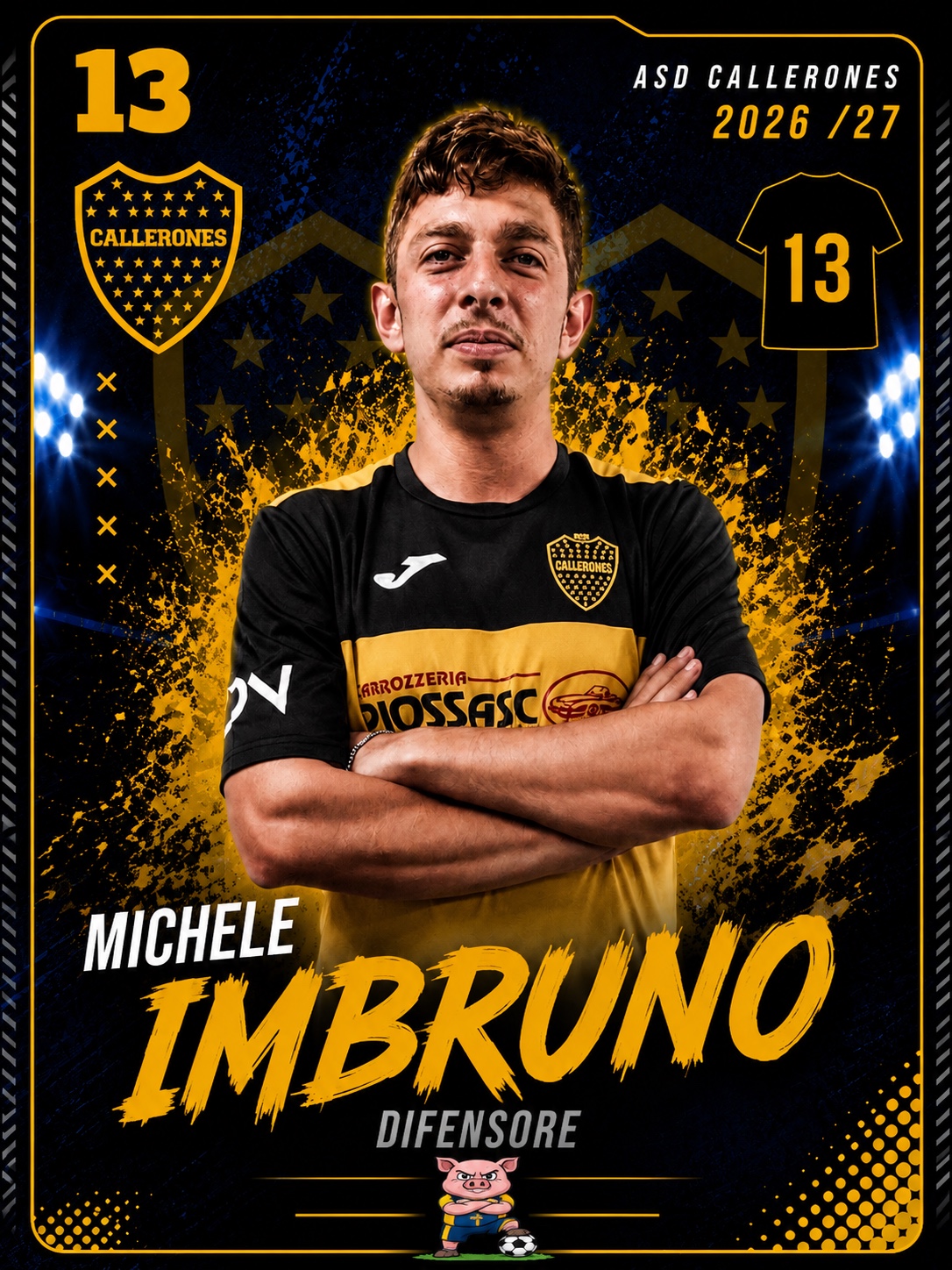 Michele Imbruno, difensore dei Callerones, numero 13
