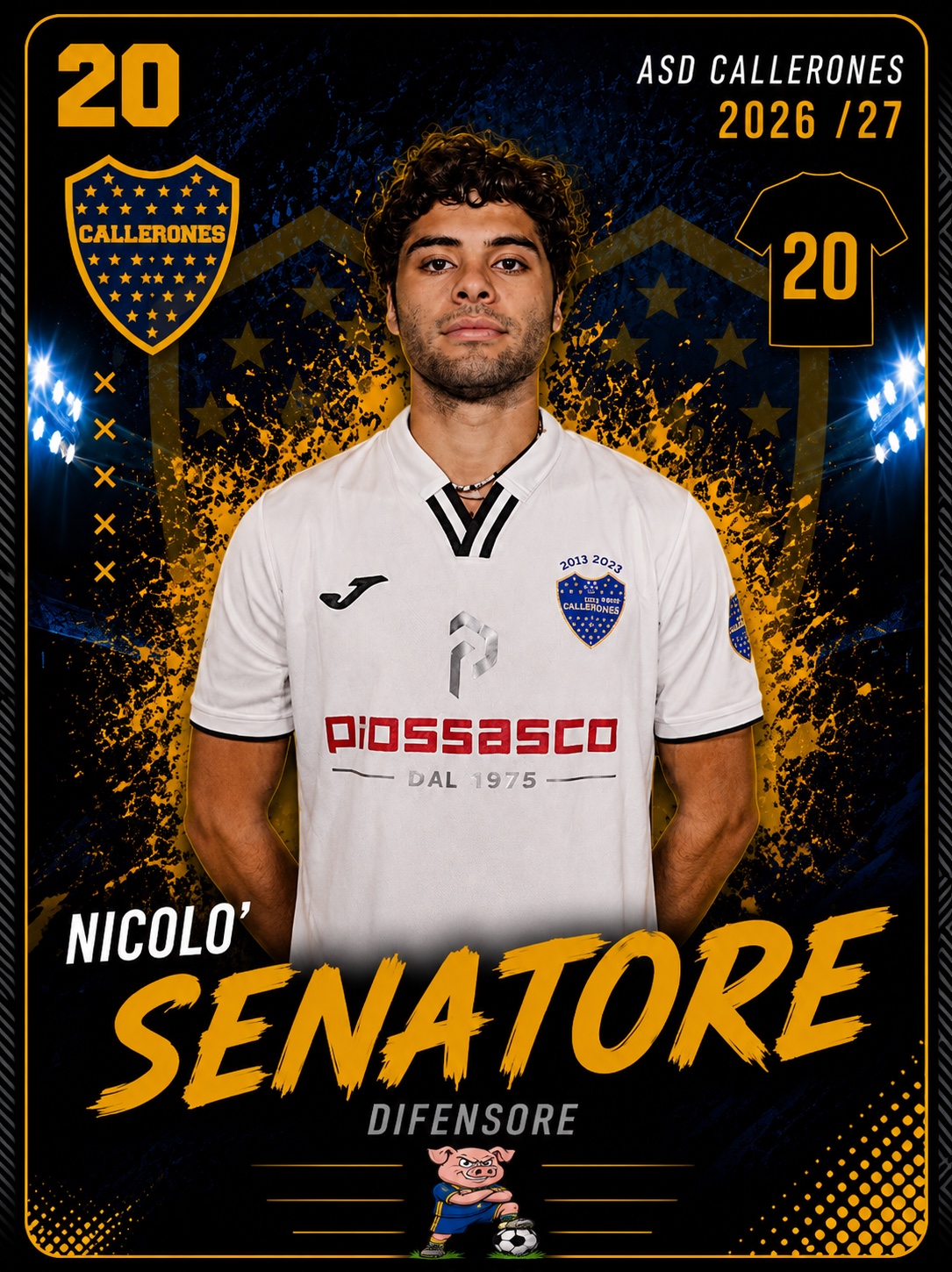 Nicolò Senatore, difensore dei Callerones, numero 20