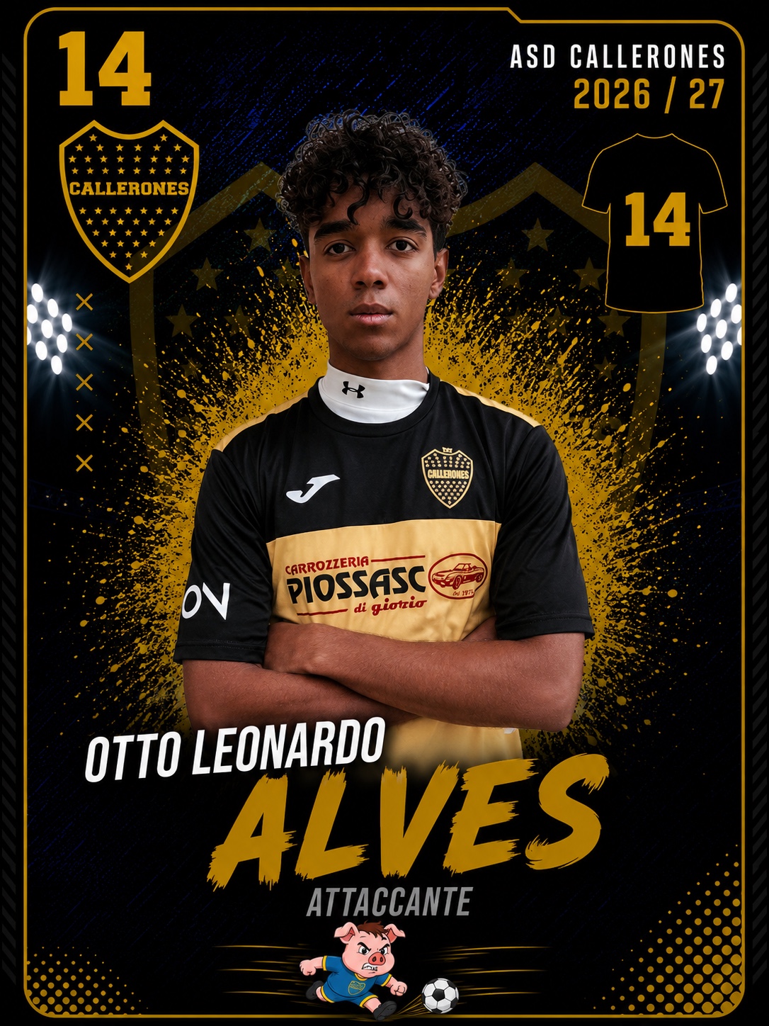 Otto Leonardo Alves, attaccante dei Callerones, numero 14