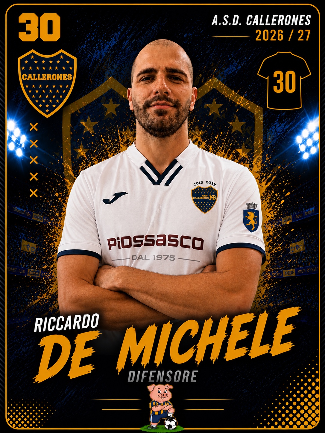 Riccardo De Michele, difensore dei Callerones, numero 30
