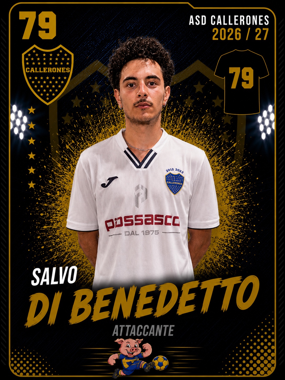 Salvo Di Benedetto, attaccante dei Callerones, numero 79