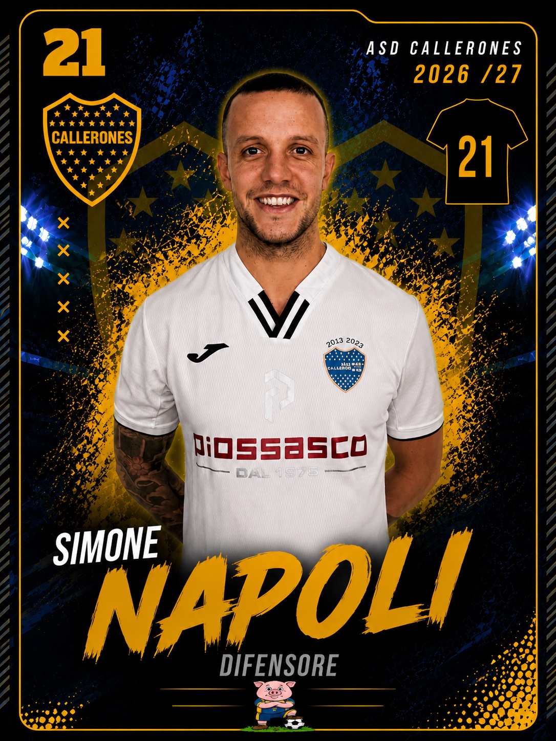 Simone Napoli, difensore dei Callerones, numero 21