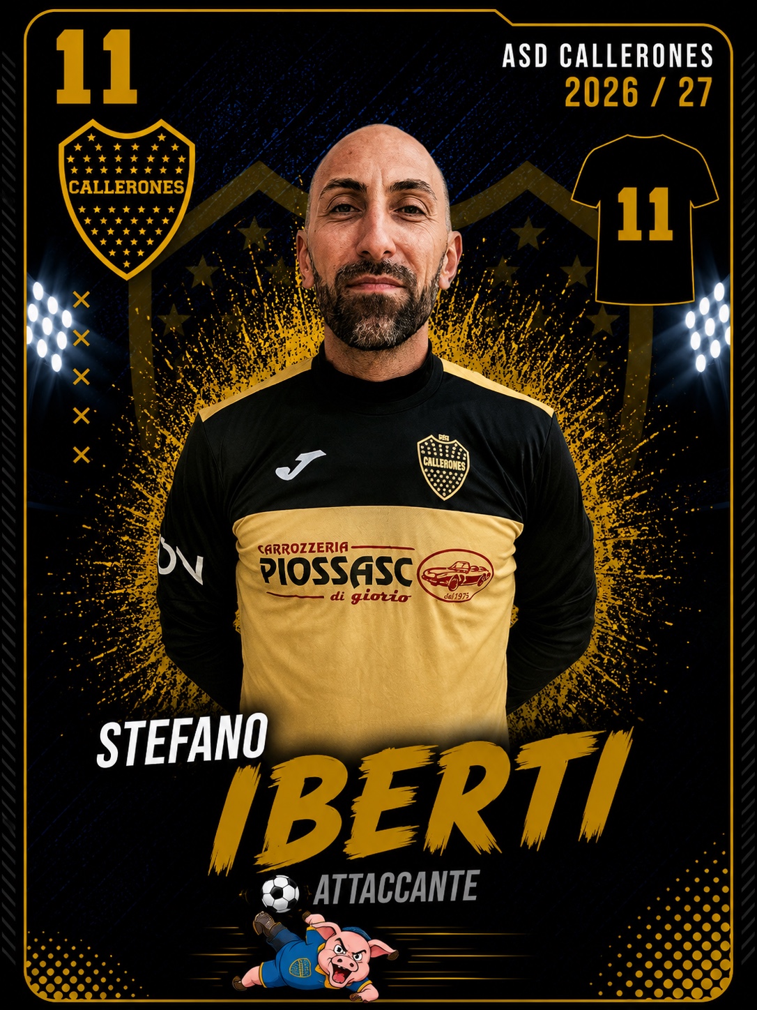Stefano Iberti, attaccante dei Callerones, numero 11
